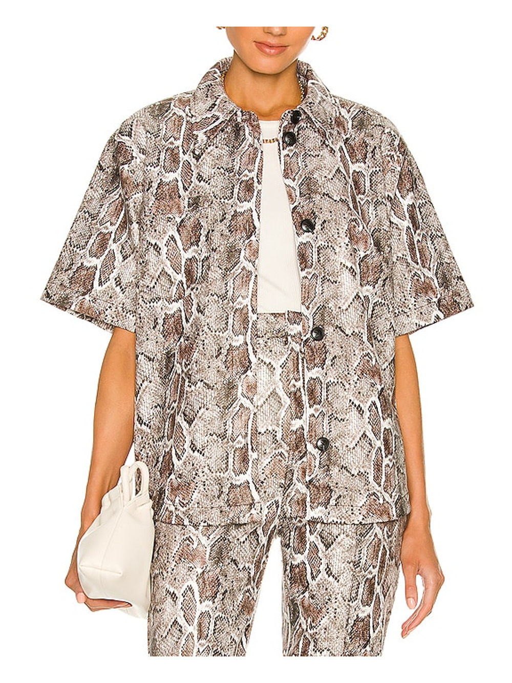 Song Of Style Chic Gray Snake Rove Shirt Size XS